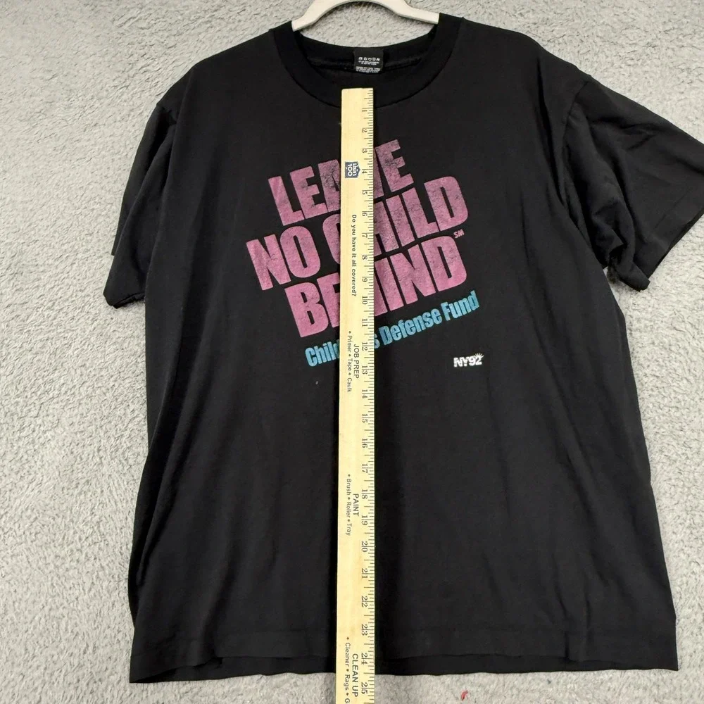 Vintage Leave No Child Behind Shirt‎ Mens XL Black Children's Defense Fund 90s